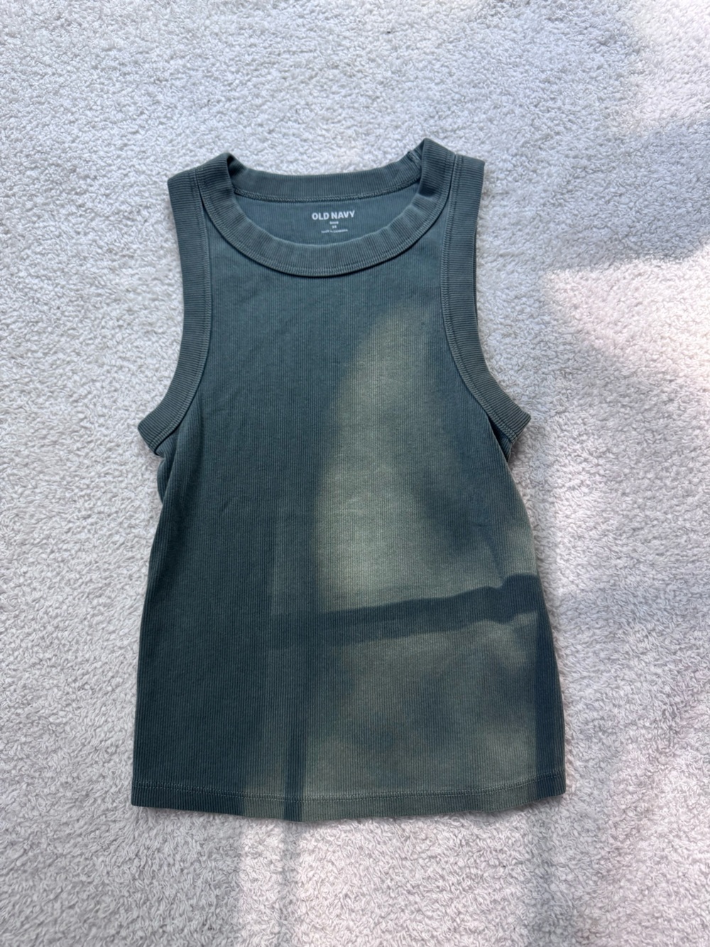 Old Navy Olive Ribbed Tank - Olive Green